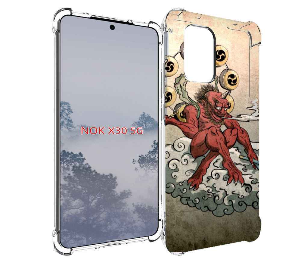 

Чехол MyPads красный чертик на облаке для Nokia X30 5G, Tocco