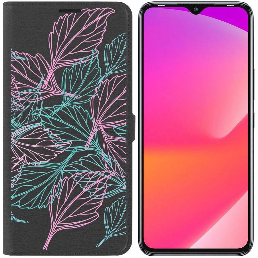 Чехол-книжка Eco Book для Infinix Smart 6 Plus Листья паттерн