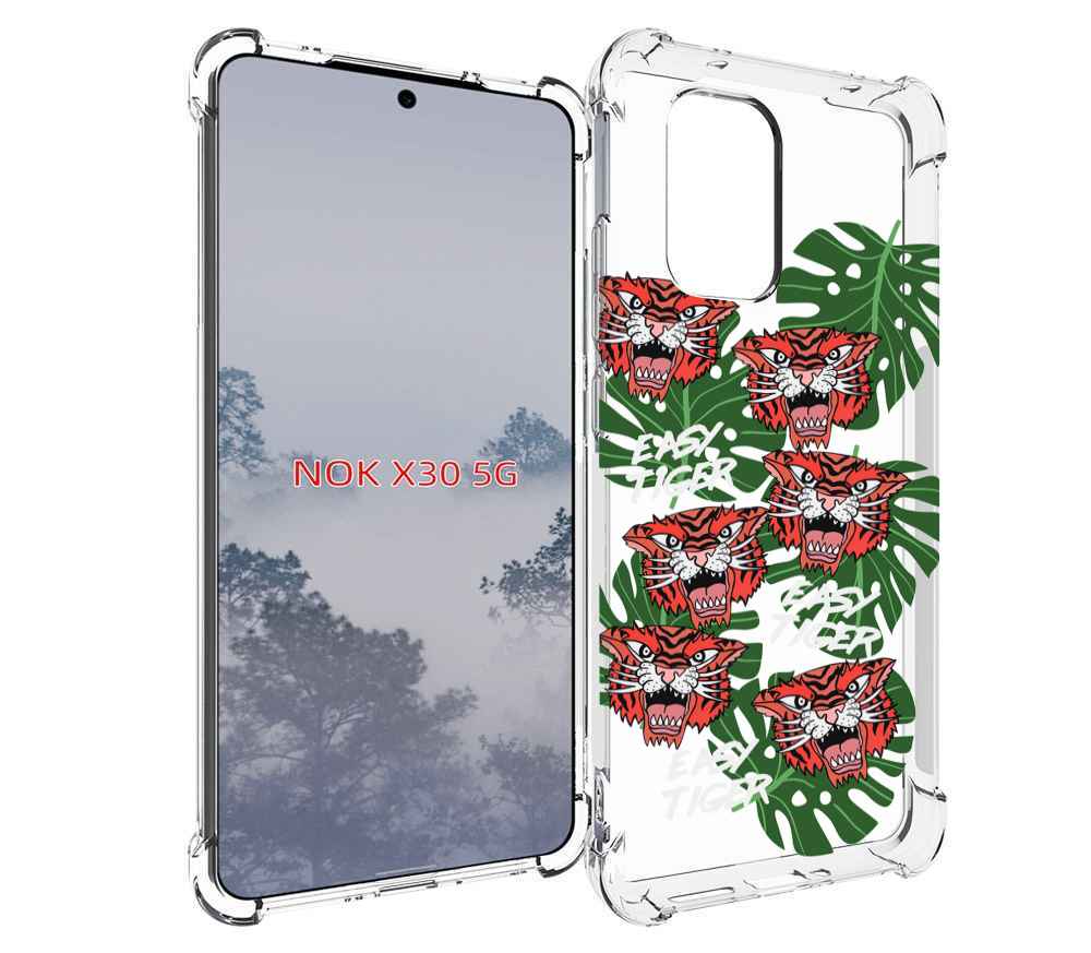 

Чехол MyPads красные-тигры для Nokia X30 5G, Tocco