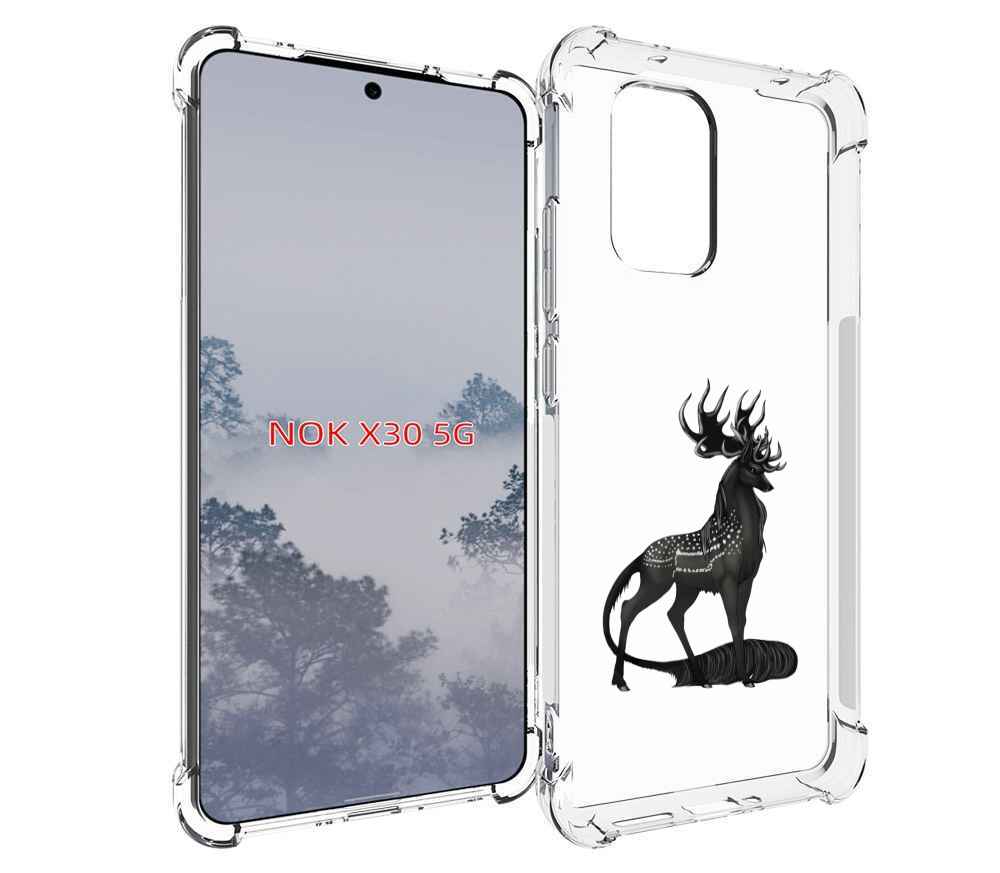 

Чехол MyPads красивый-черный-олень для Nokia X30 5G, Tocco