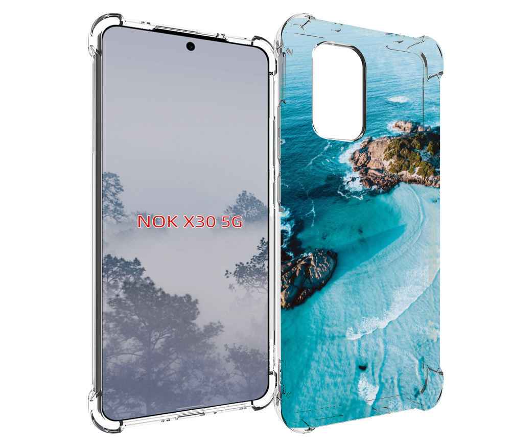 

Чехол MyPads красивый голубой залив для Nokia X30 5G, Tocco