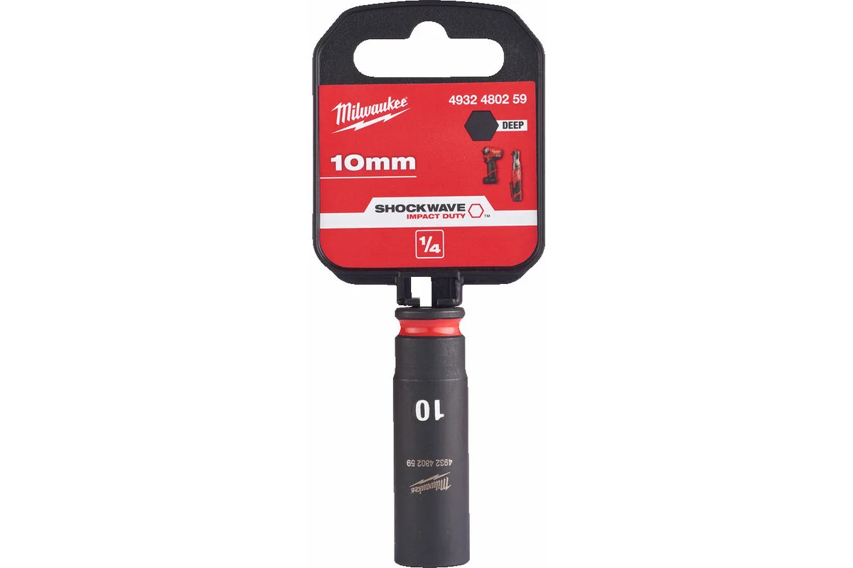 

Головка 1/4" ударная удлиненная SHOCKWAVE 10мм (замена для 4932478004), Hex Socket ShW 1/4 Deep 10mm-1pc