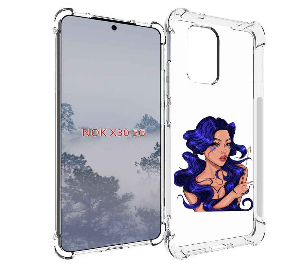 

Чехол MyPads красивая-девушка-с-синими-волосами женский для Nokia X30 5G, Tocco