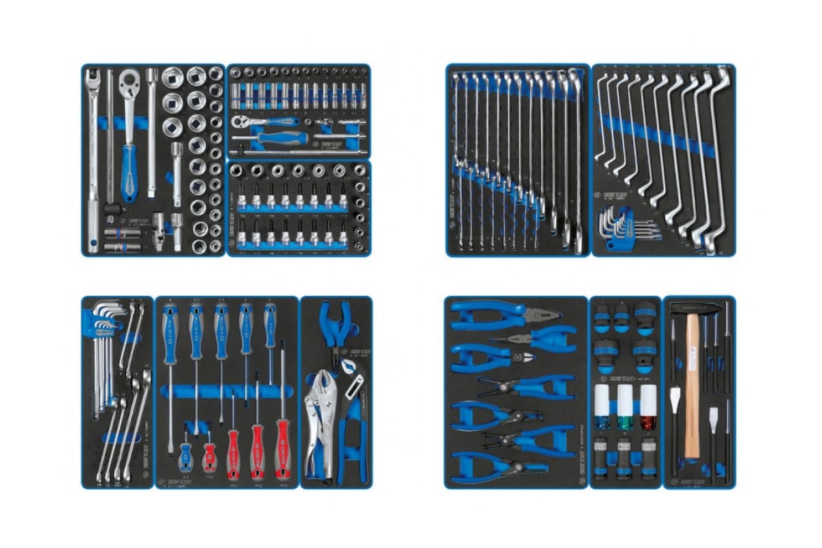 KING TONY 934-188MRVD KING TONY Набор инструментов FOCUS для тележки, 11 ложементов, 188 п комплект ложементов для тележки станкоимпорт
