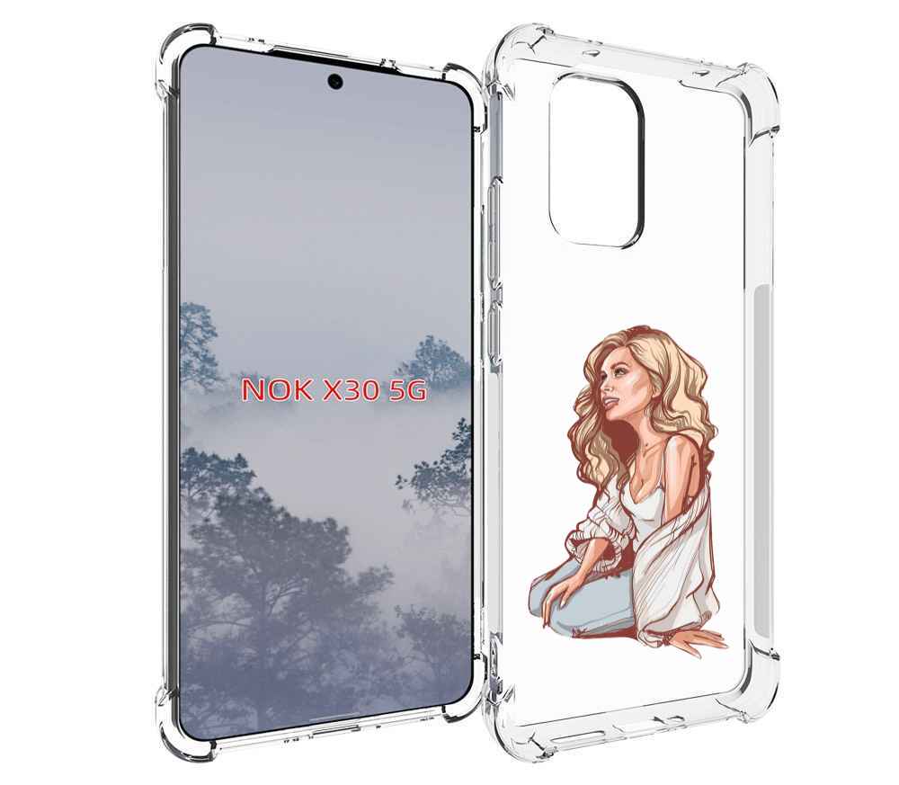 

Чехол MyPads красивая-девушка-в-белом женский для Nokia X30 5G, Tocco