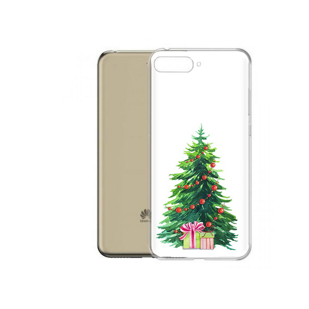 

Чехол MyPads Tocco для Honor 7A Pro Елка новогодняя с подарками акварель (PT114064.46.78), Прозрачный, Tocco