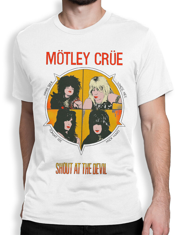 фото Футболка мужская design heroes группа motley crue белая xs