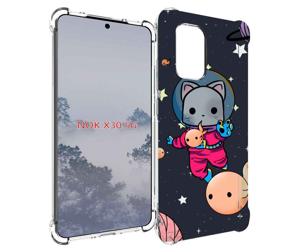 

Чехол MyPads котик-с-рыбкой-в-космосе для Nokia X30 5G, Tocco