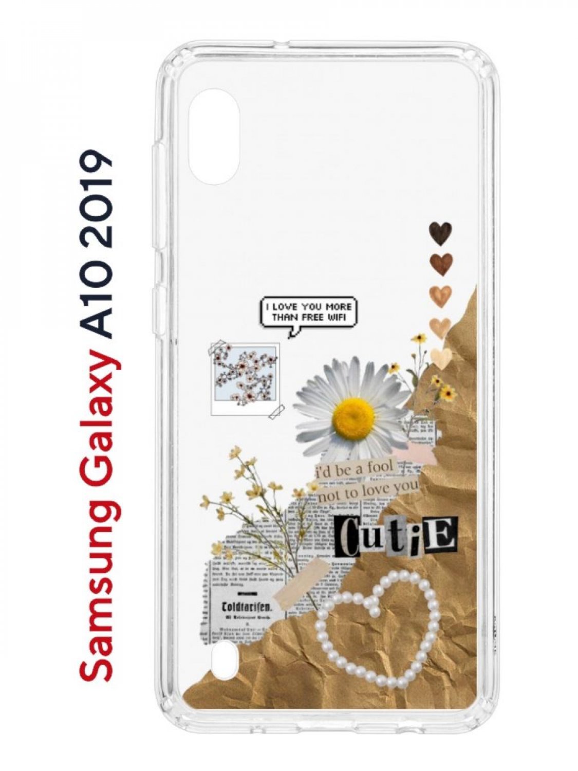 Чехол на Samsung Galaxy A10 2019 Kruche Print Крафтовые наклейки, противоударный бампер