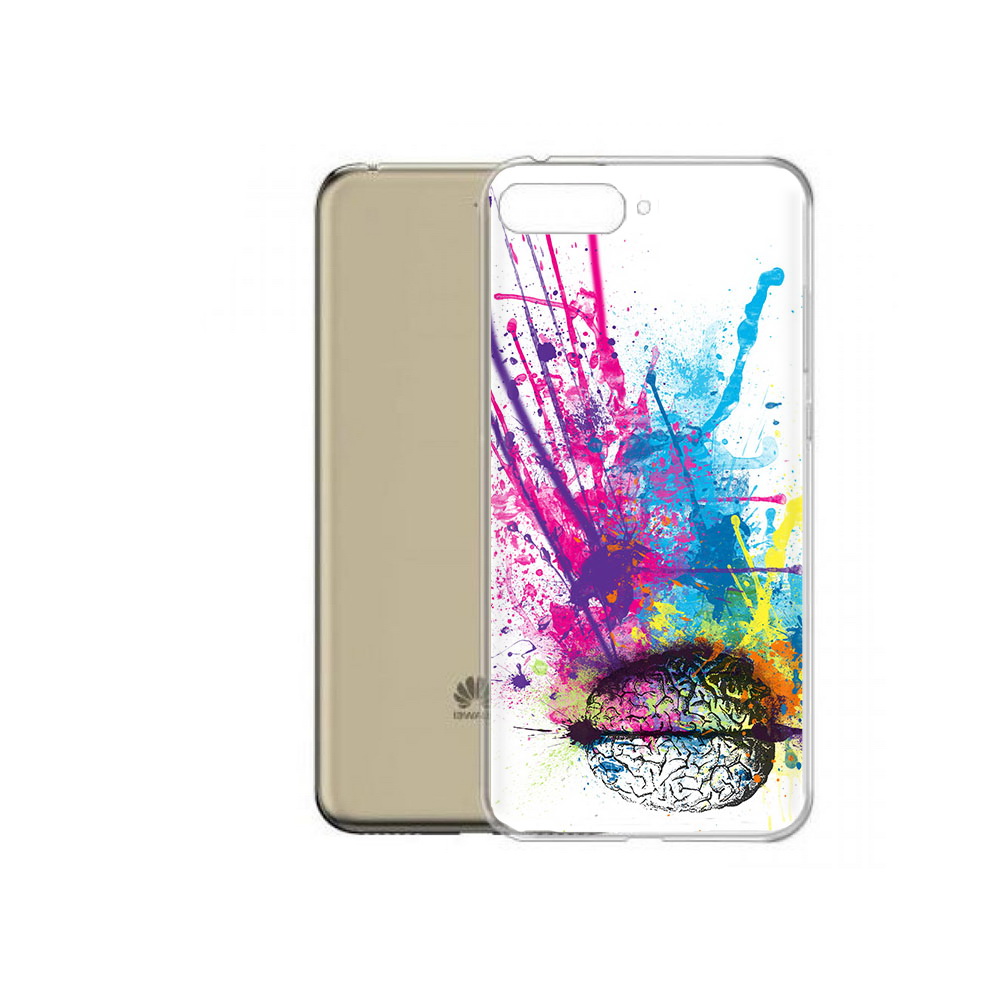 

Чехол MyPads Tocco для Honor 7A Pro яркий красочный мозг (PT114064.46.710), Прозрачный, Tocco