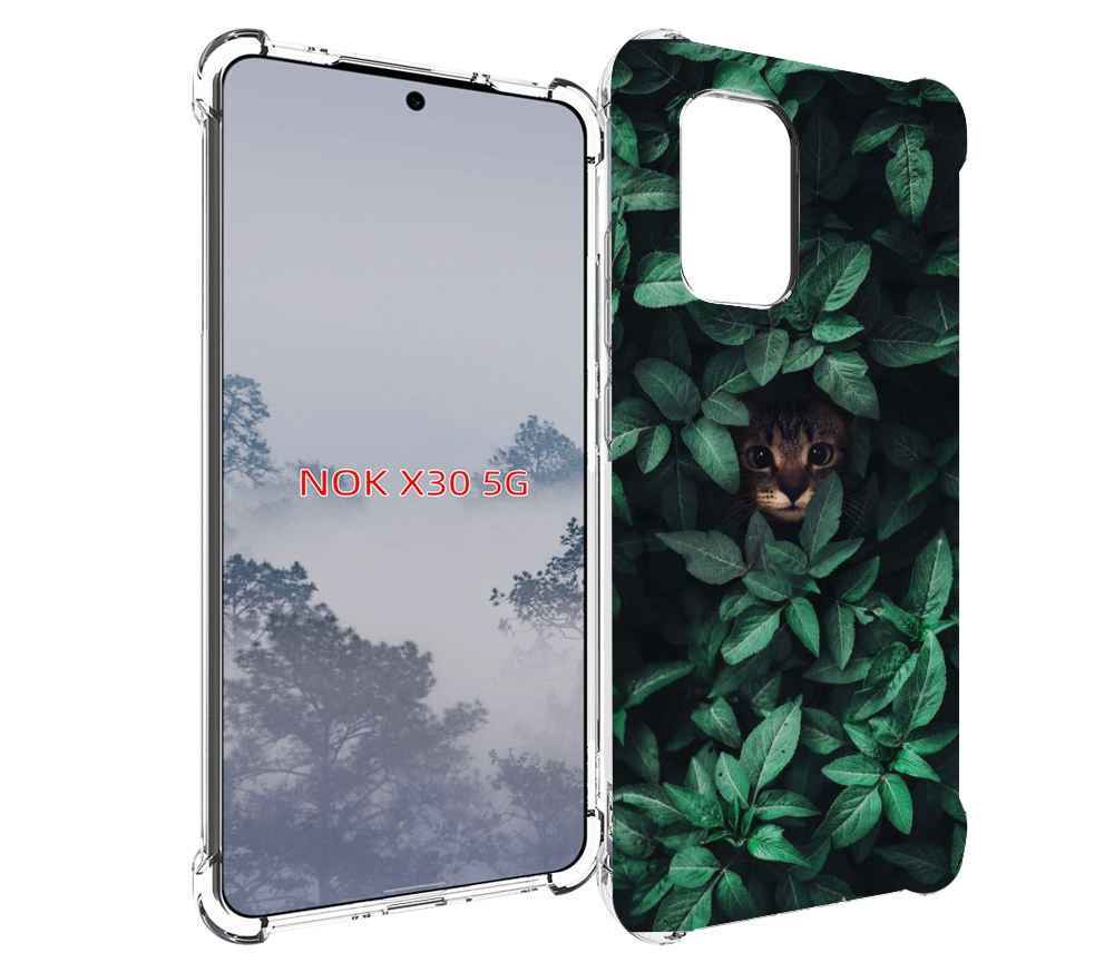 

Чехол MyPads котенок в листьях для Nokia X30 5G, Tocco