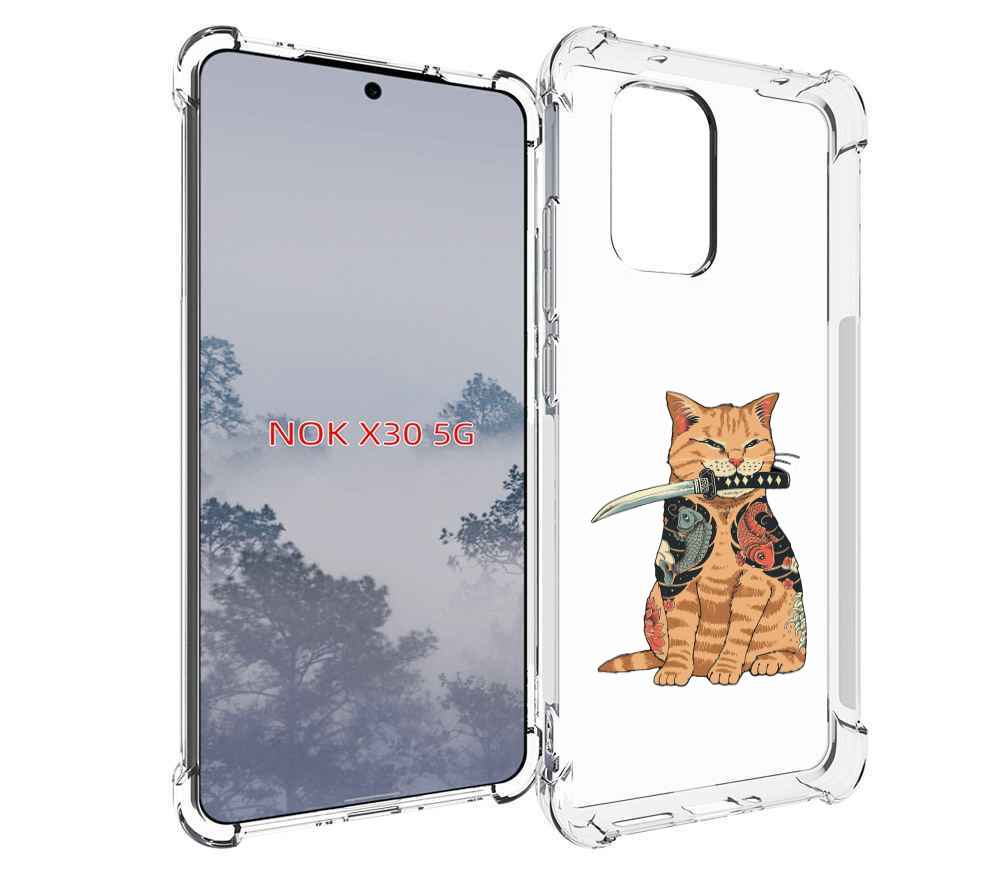 

Чехол MyPads кот-с-катаной для Nokia X30 5G, Tocco