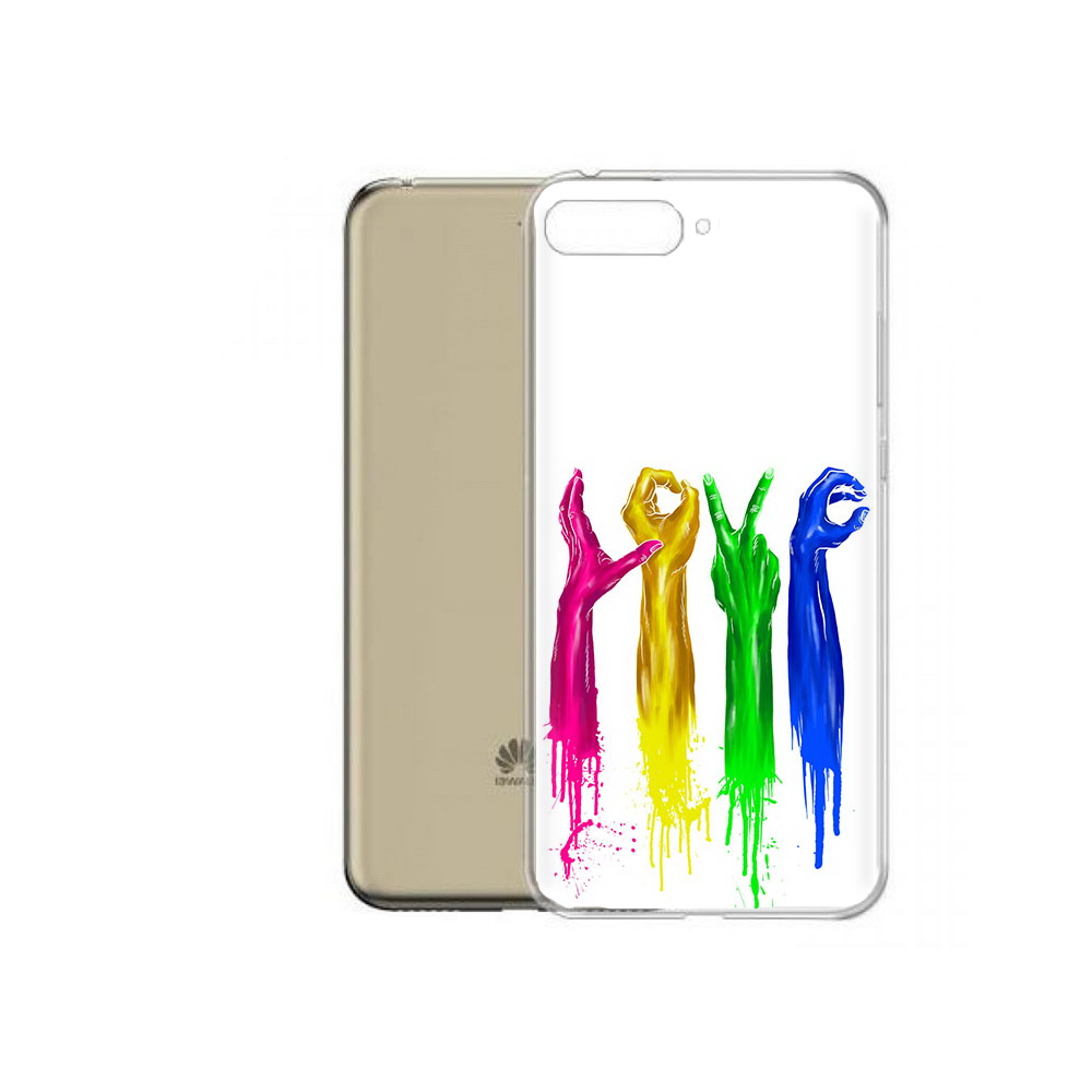 

Чехол MyPads Tocco для Honor 7A Pro яркие руки love (PT114064.46.707), Прозрачный, Tocco