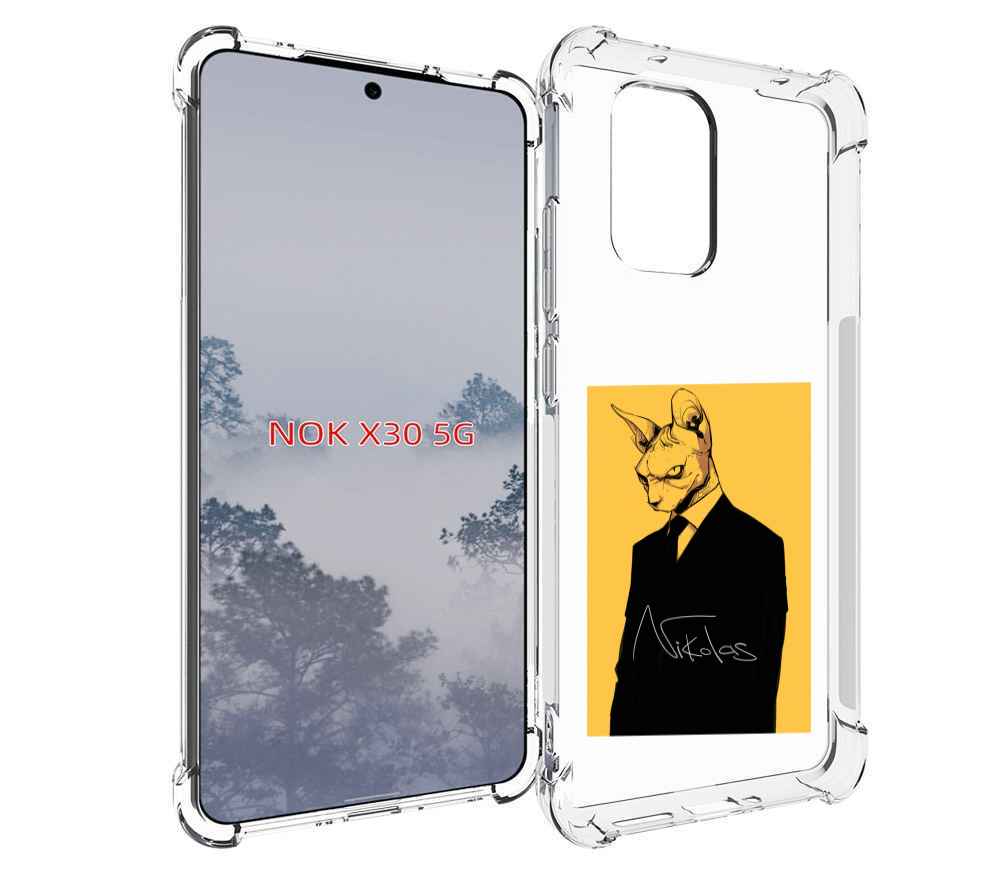 

Чехол MyPads кот-в-смокинге-на-желтом-фоне для Nokia X30 5G, Tocco