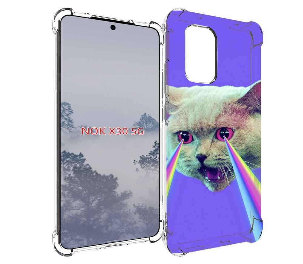 

Чехол MyPads кот с радугой в глазах для Nokia X30 5G, Tocco