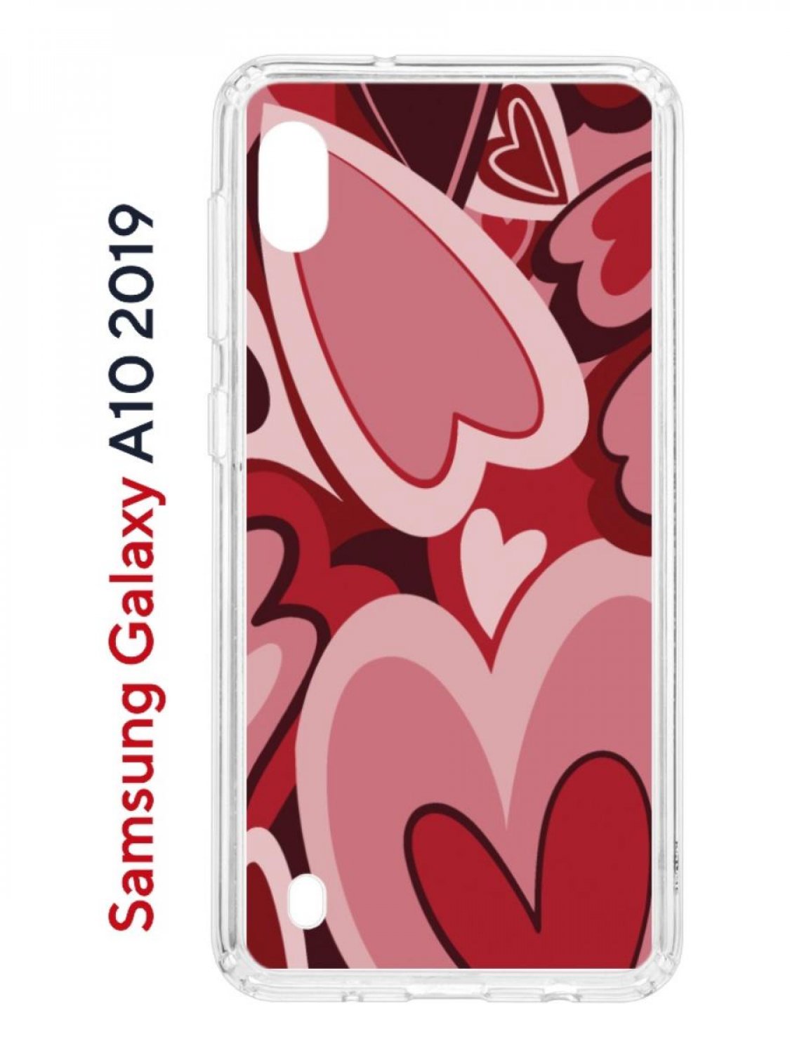 Чехол на Samsung Galaxy A10 2019 с принтом Kruche Print Сердечки, противоударный бампер