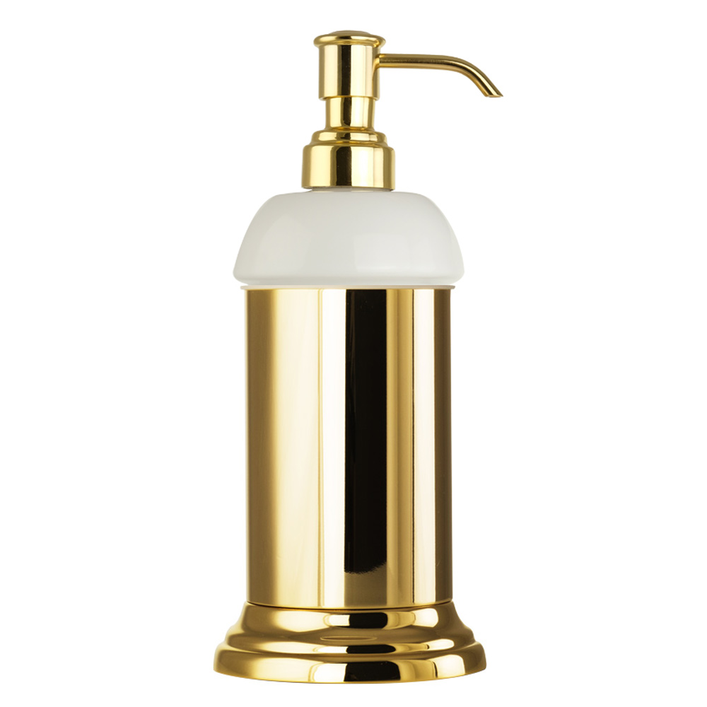 фото Дозатор для жидкого мыла настольный керамика золото migliore mirella 17316