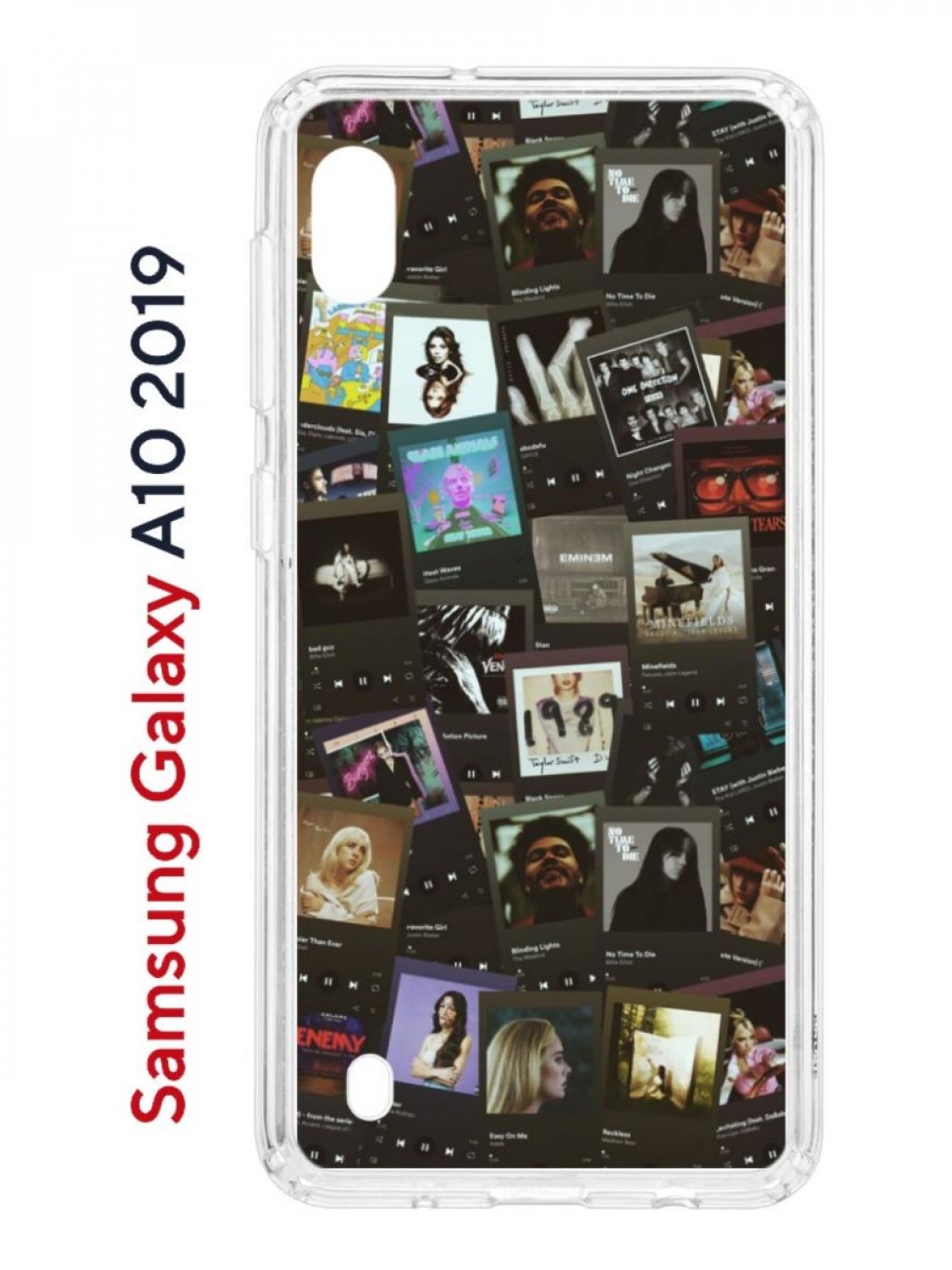 Чехол на Samsung Galaxy A10 2019 с принтом Kruche Print Плейлисты, противоударный бампер
