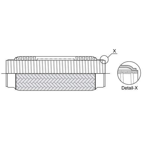 фото Виброкомпенсатор выхлопной трубы (гофра) 40x100 interlock (нерж. сталь) trialli fti0040