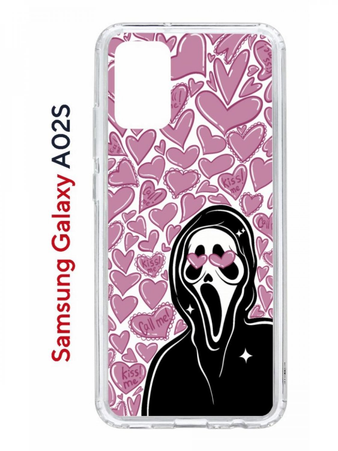 

Чехол на Samsung Galaxy A02s с принтом Kruche Print Любовь и Крик, противоударный бампер, Прозрачный;розовый;черный;белый, Самсунг А02с