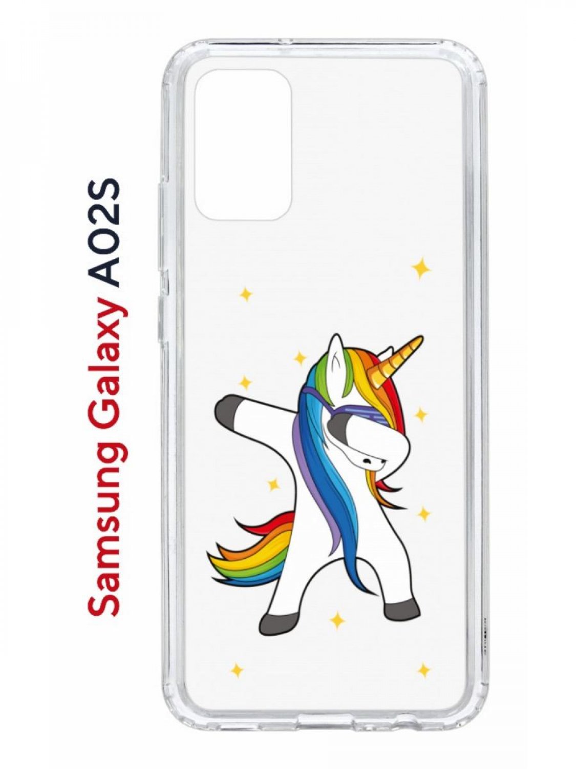Чехол на Samsung Galaxy A02s с принтом Kruche Print Единорожка, противоударный бампер