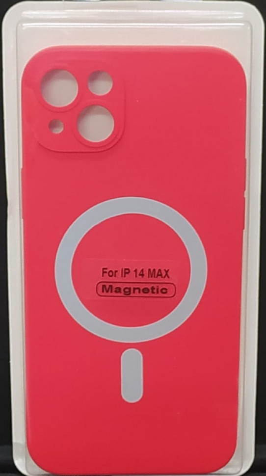 

Накладка для iPhone 14 Max 6.7" Magsafe силикон красная, Красный