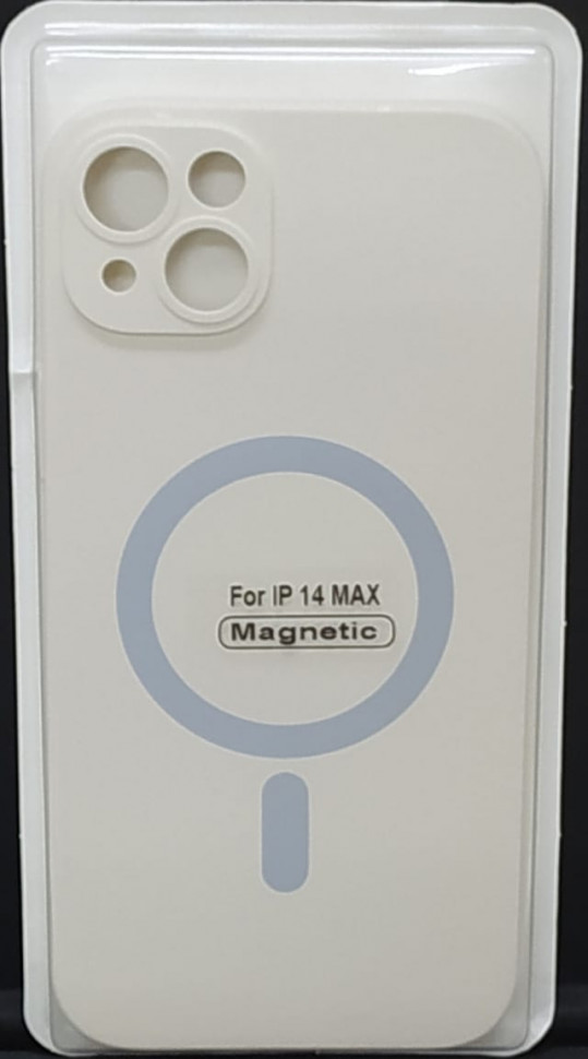 

Накладка для iPhone 14 Max 6.7" Magsafe силикон бежевая, Бежевый