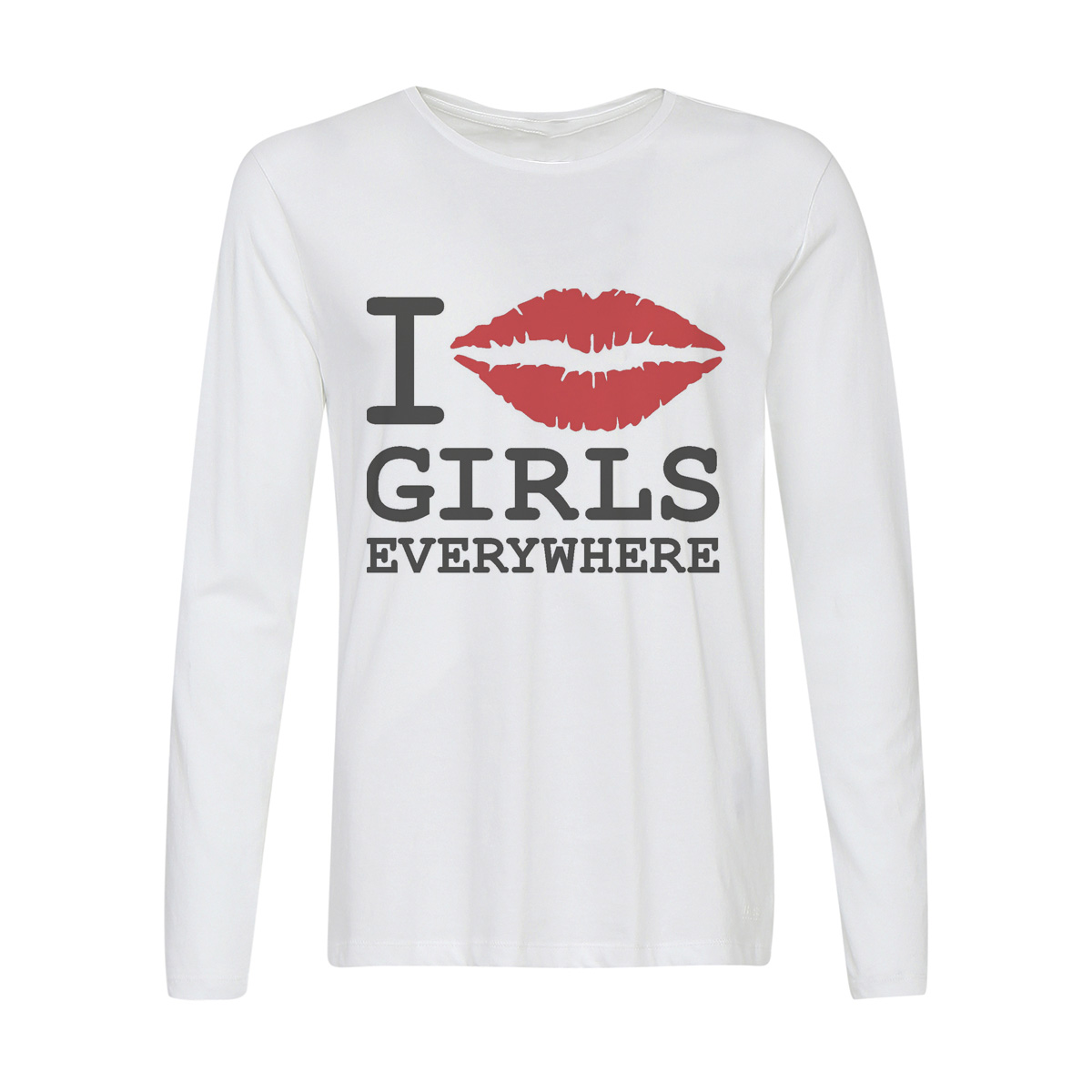 

Лонгслив CoolPodarok I girls everywhere, Белый, w0111452