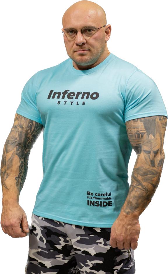 

Футболка мужская INFERNO style Ф-001-006 бирюзовая 2XL, Бирюзовый, Ф-001-006