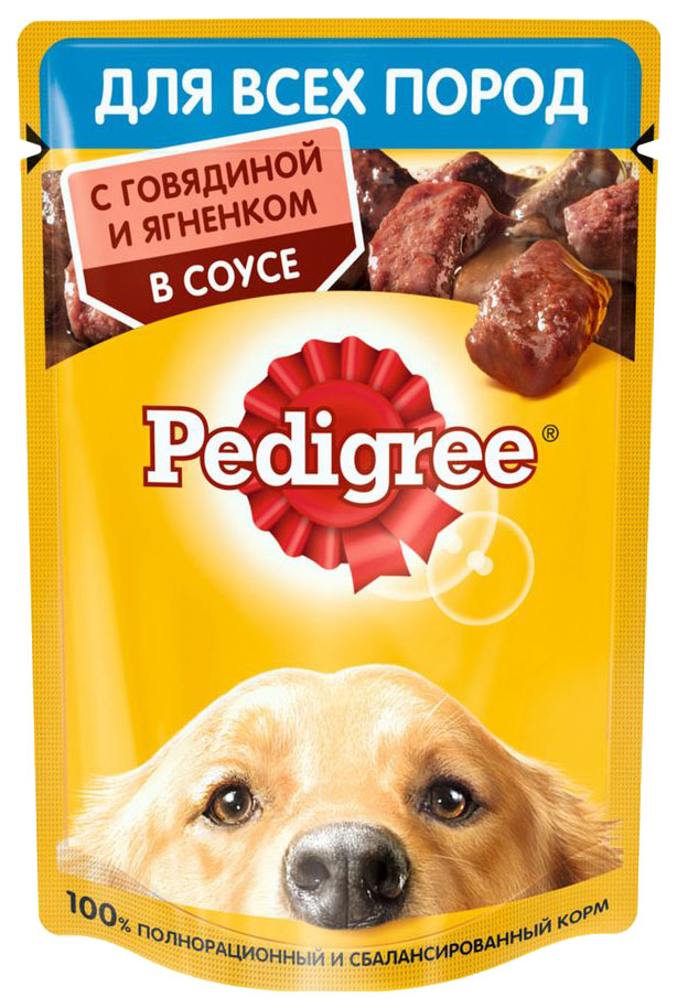 фото Влажный корм для собак pedigree с говядиной и ягненком в соусе, 85 г