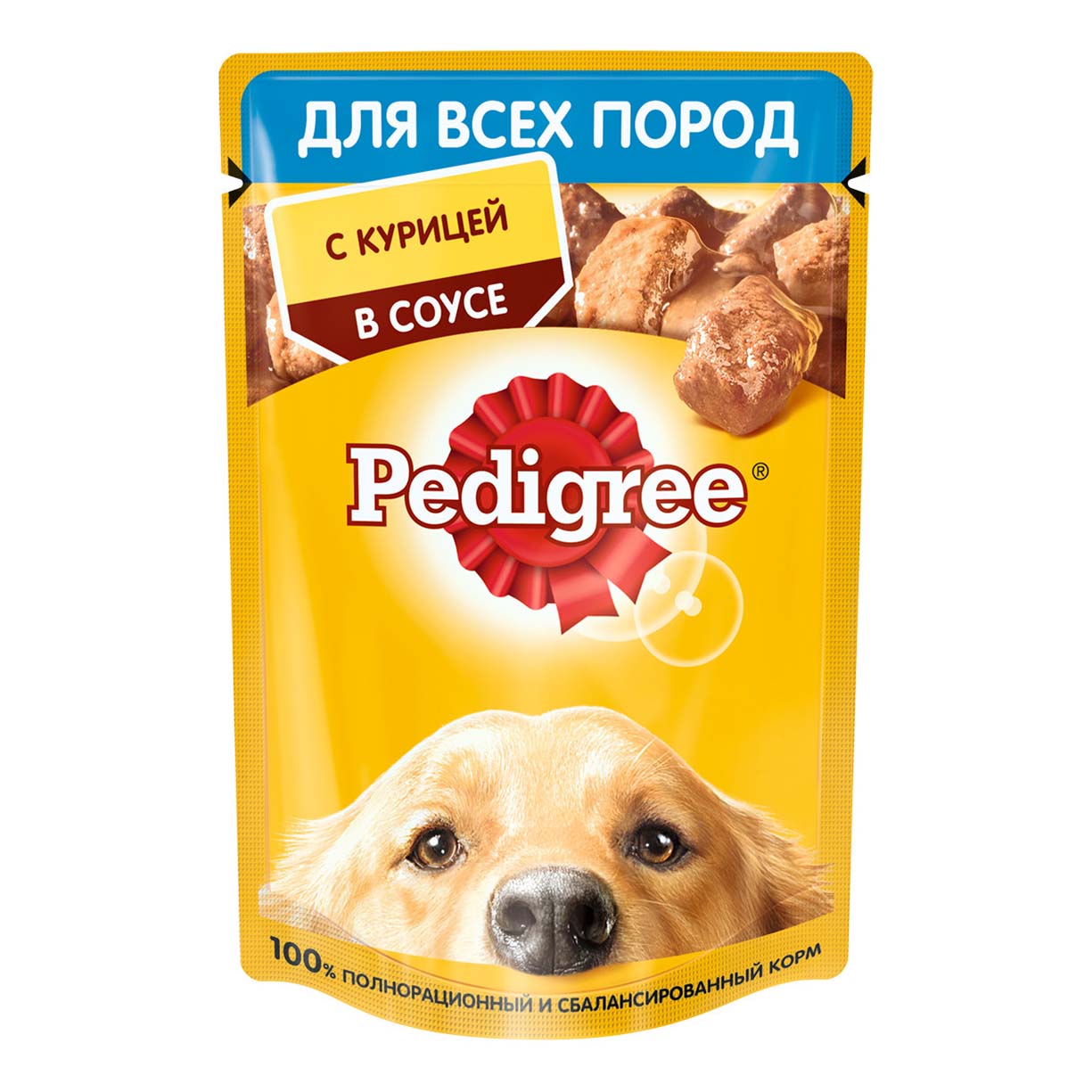 фото Влажный корм pedigree для взрослых собак всех пород с курицей в соусе 85 г