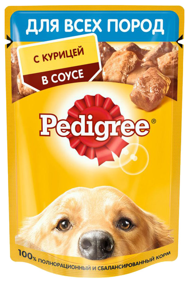 фото Влажный корм для собак pedigree с курицей в соусе для всех пород, 85 г