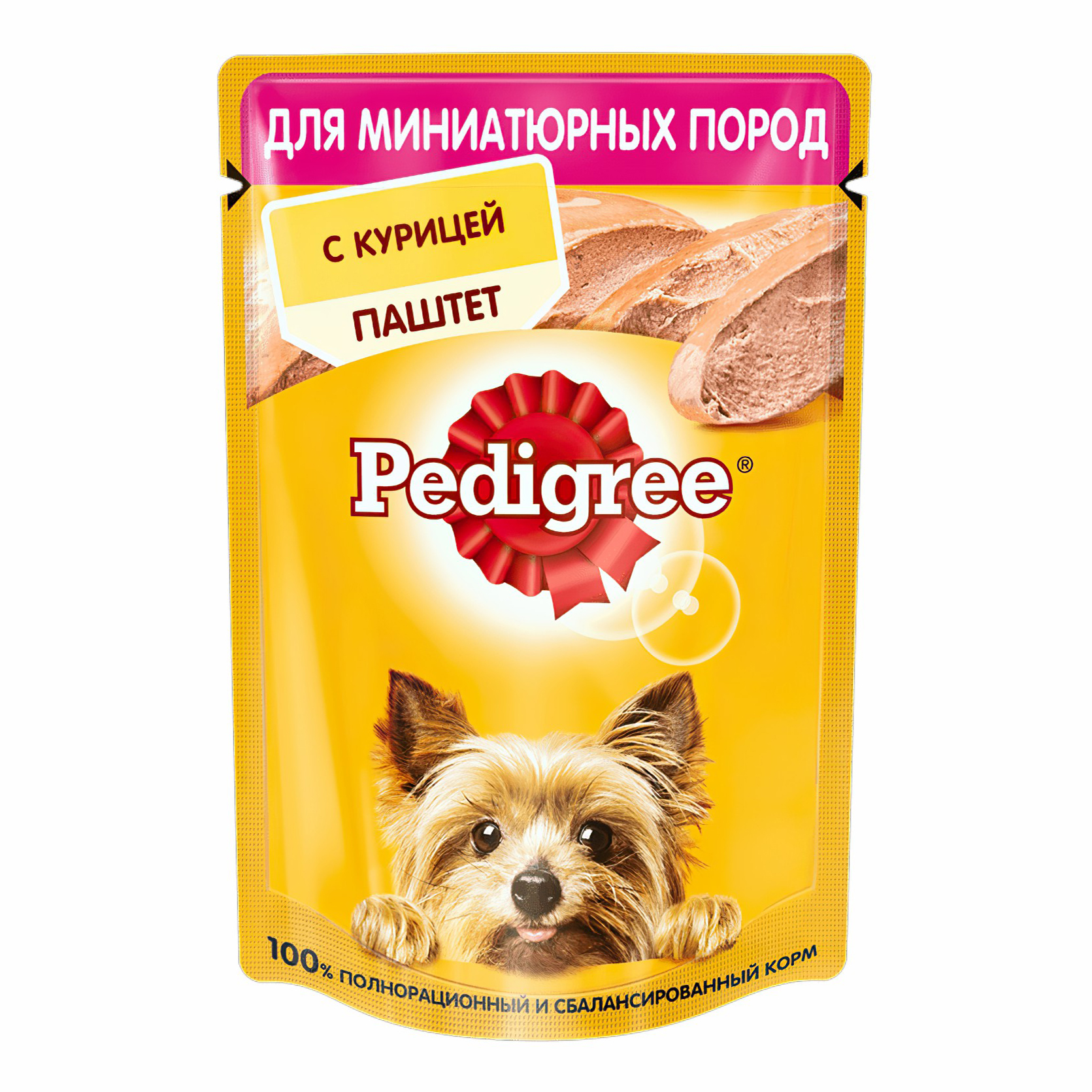 фото Влажный корм pedigree с курицей для взрослых собак мелких пород 80 г