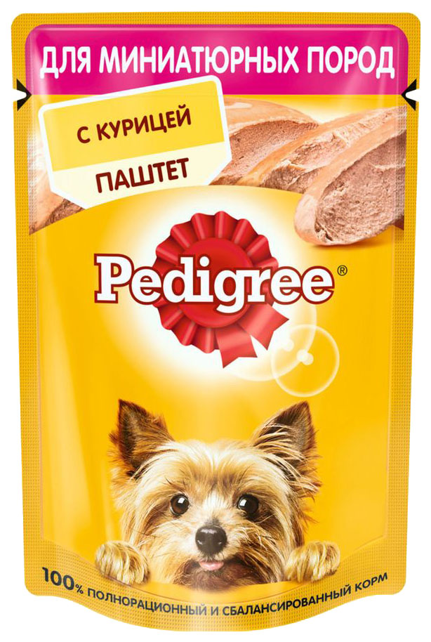 фото Влажный корм для собак pedigree с курицей для мелких пород, 80 г