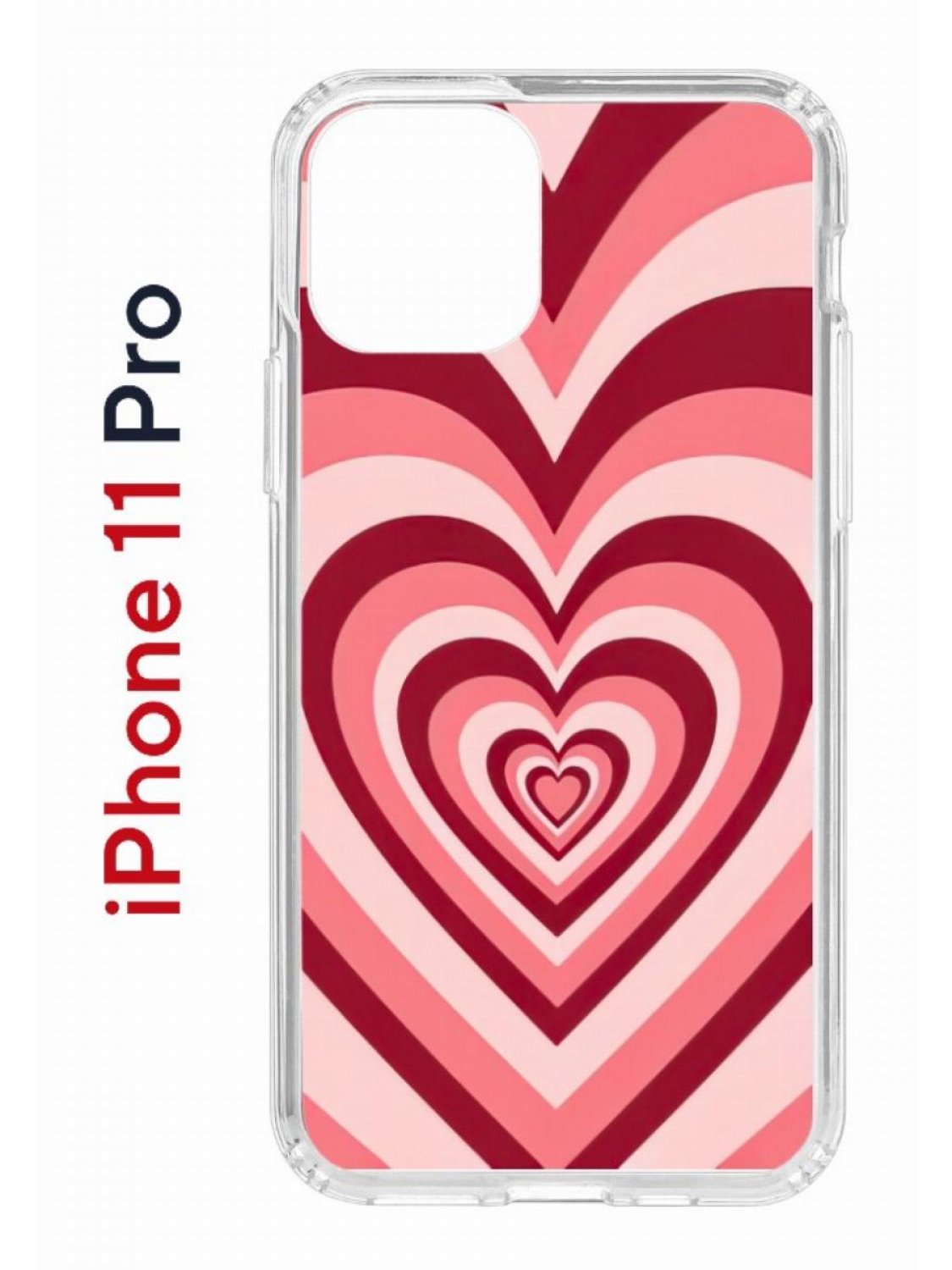 Чехол на iPhone 11 Pro с принтом Kruche Print Сердце, бампер с защитой камеры