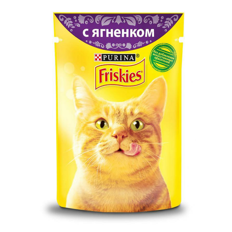 фото Влажный корм friskies для кошек ягненок в подливе 85 г