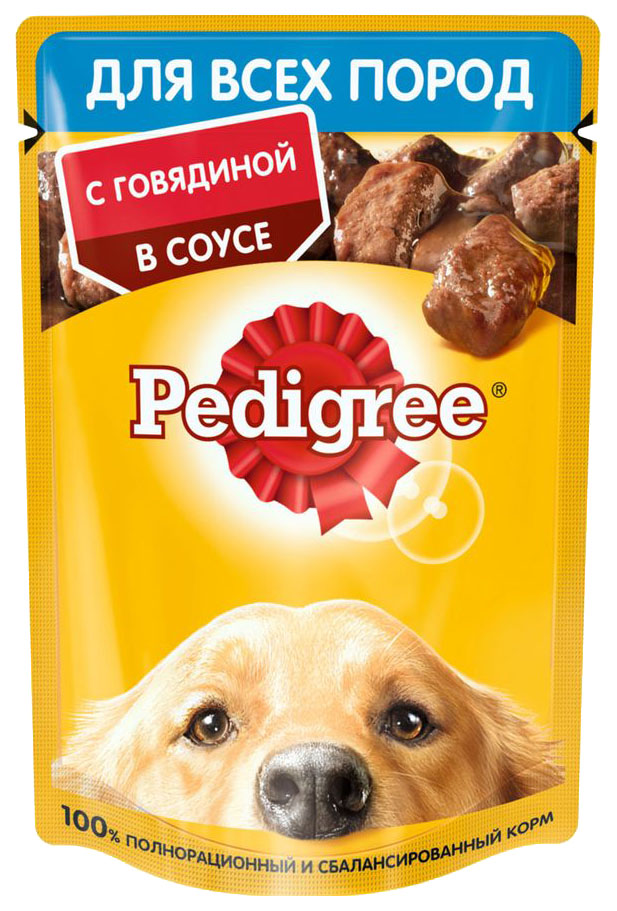 

Влажный корм для собак Pedigree с говядиной, 85 г
