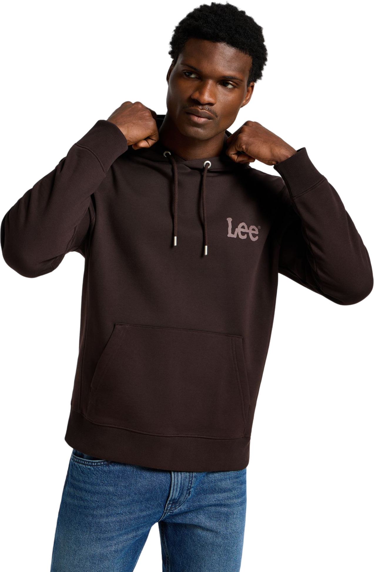 Худи мужское Lee WOBBLY LEE HOODIE ESPRESSO коричневое XL