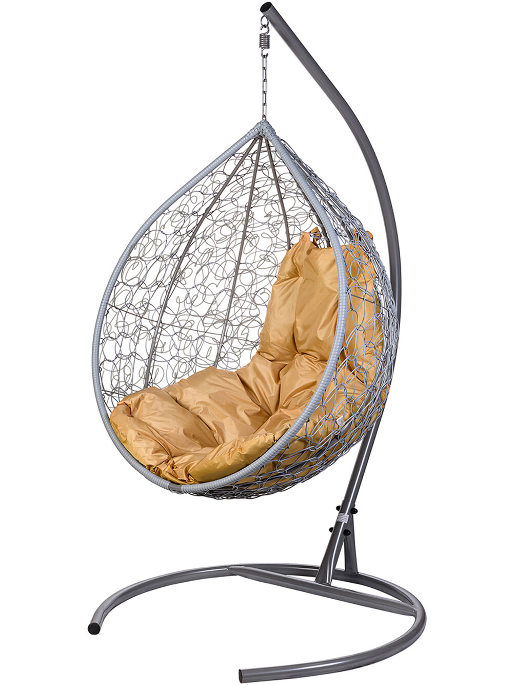 фото Кресло подвесное bigarden "tropica", серое, со стойкой, коричневая подушка