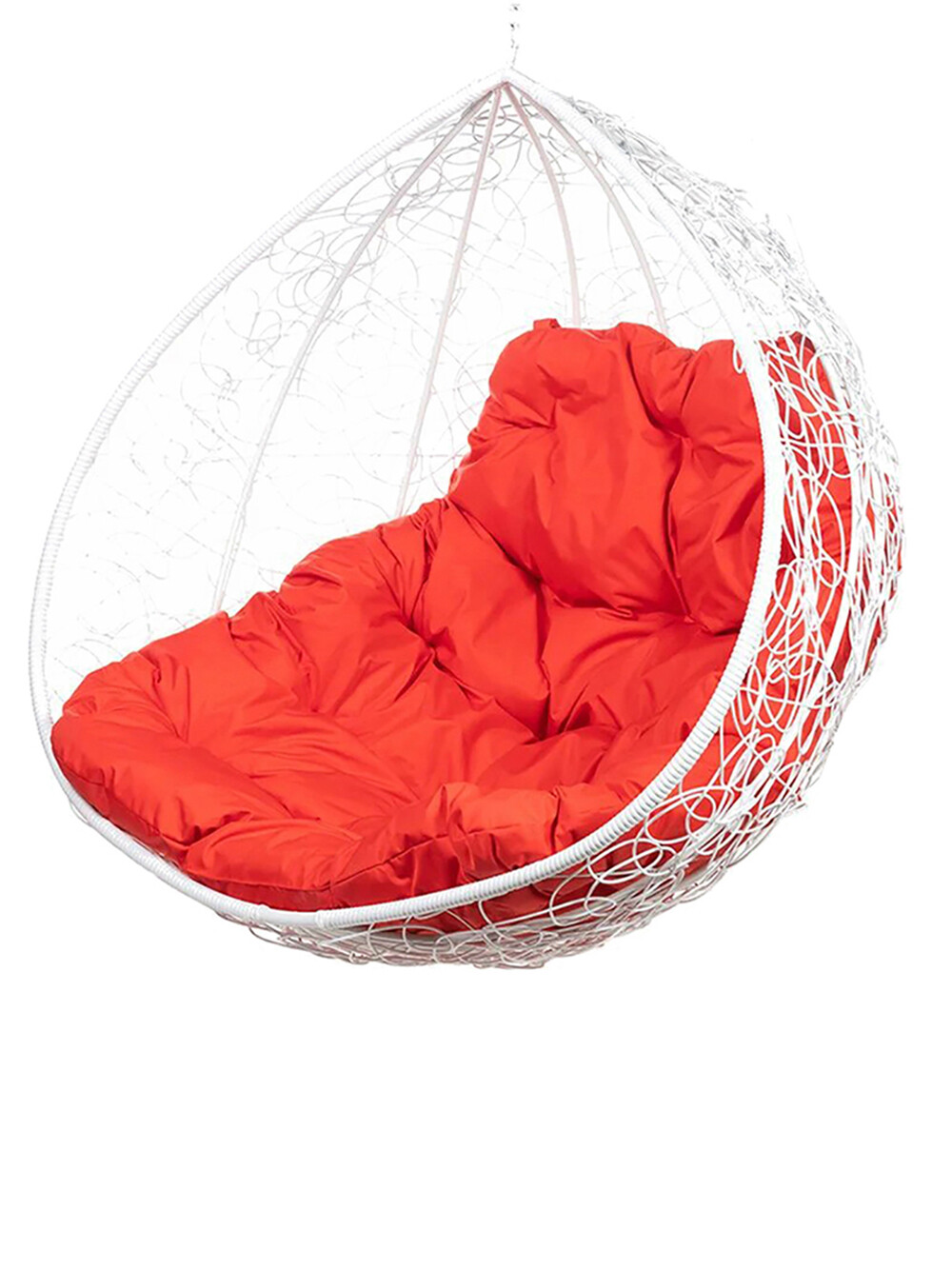 фото Кресло подвесное bigarden "gemini promo", белое, без стойки, красная подушка