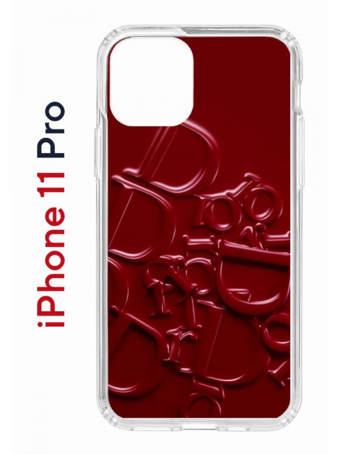 Чехол на iPhone 11 Pro с принтом Kruche Print Dior, бампер с защитой камеры