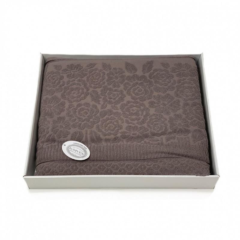 Плед из хлопка махровый KARVEN P958 ROSE V11 темно-лиловый 160х220