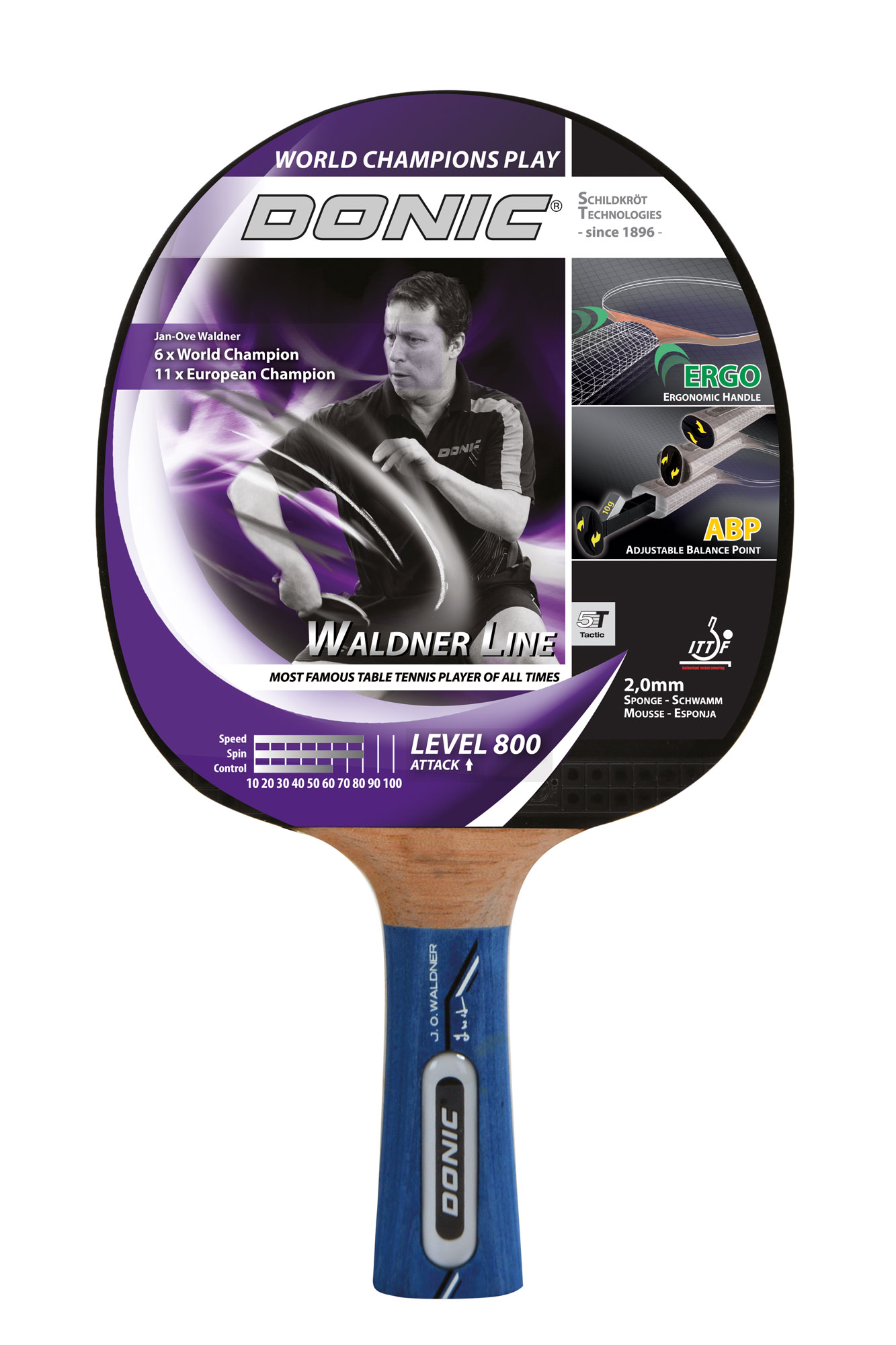 фото Ракетка для настольного тенниса donic waldner 800, коническая ручка, 5 звезд