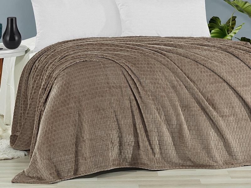 Плед из полиэстера KARVEN SUPER SOFT P942 MELINDA капучино 200х220
