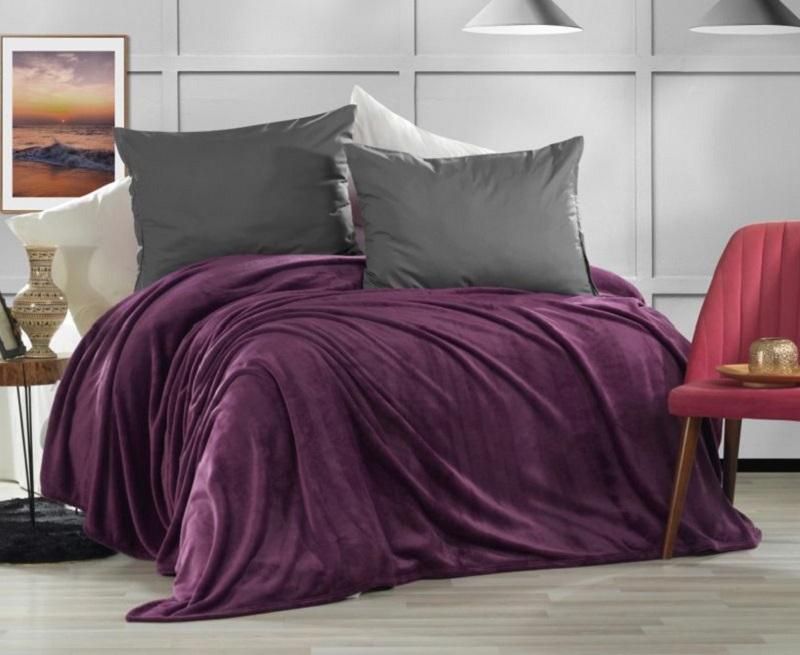 Плед из полиэстера KARVEN SUPER SOFT P942 VIGAN фиолетовый 200х220