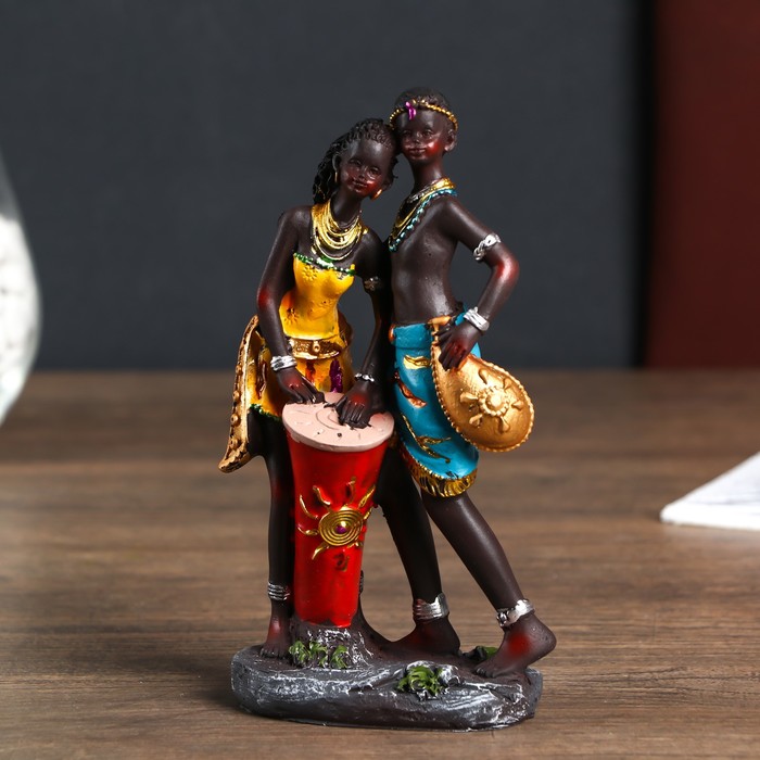 

Сувенир полистоун Африканская парочка - верность 17,5x9,5x6 см МИКС, Разноцветный