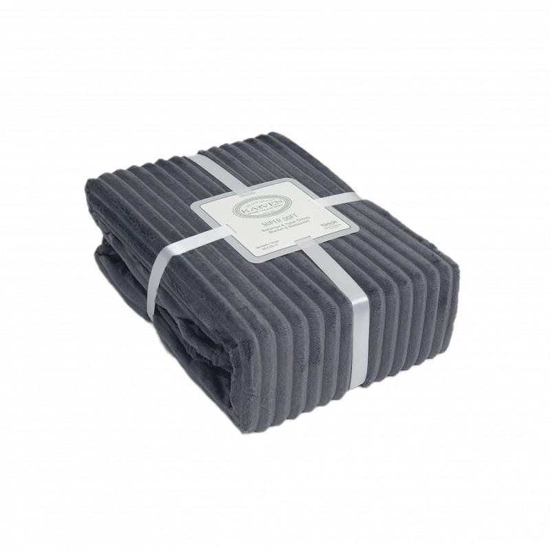 Плед из полиэстера KARVEN SUPER SOFT P942 DIAS антрацит 200х220