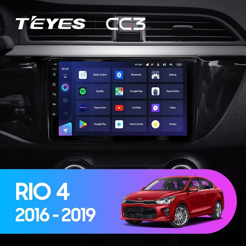 

Штатная магнитола Teyes CC3L 4/32 Kia RIO 4 (2016-2019) Тип-A, CC3L