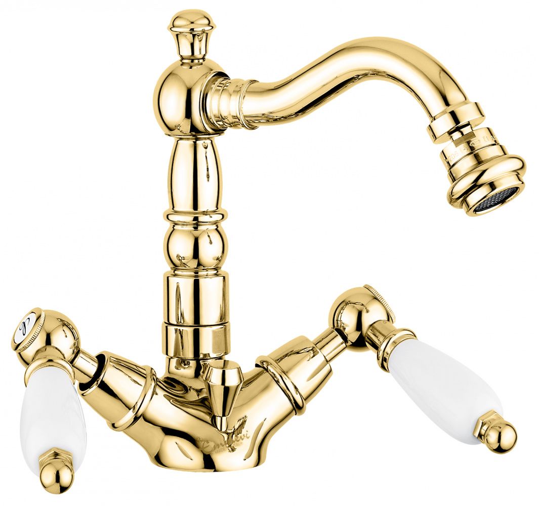 фото Смеситель emmevi deco ceramic с донным клапаном для биде, цвет золото 121614or