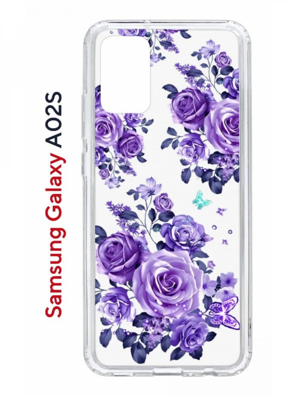 фото Чехол на samsung galaxy a02s с принтом kruche print roses, противоударный бампер кruче